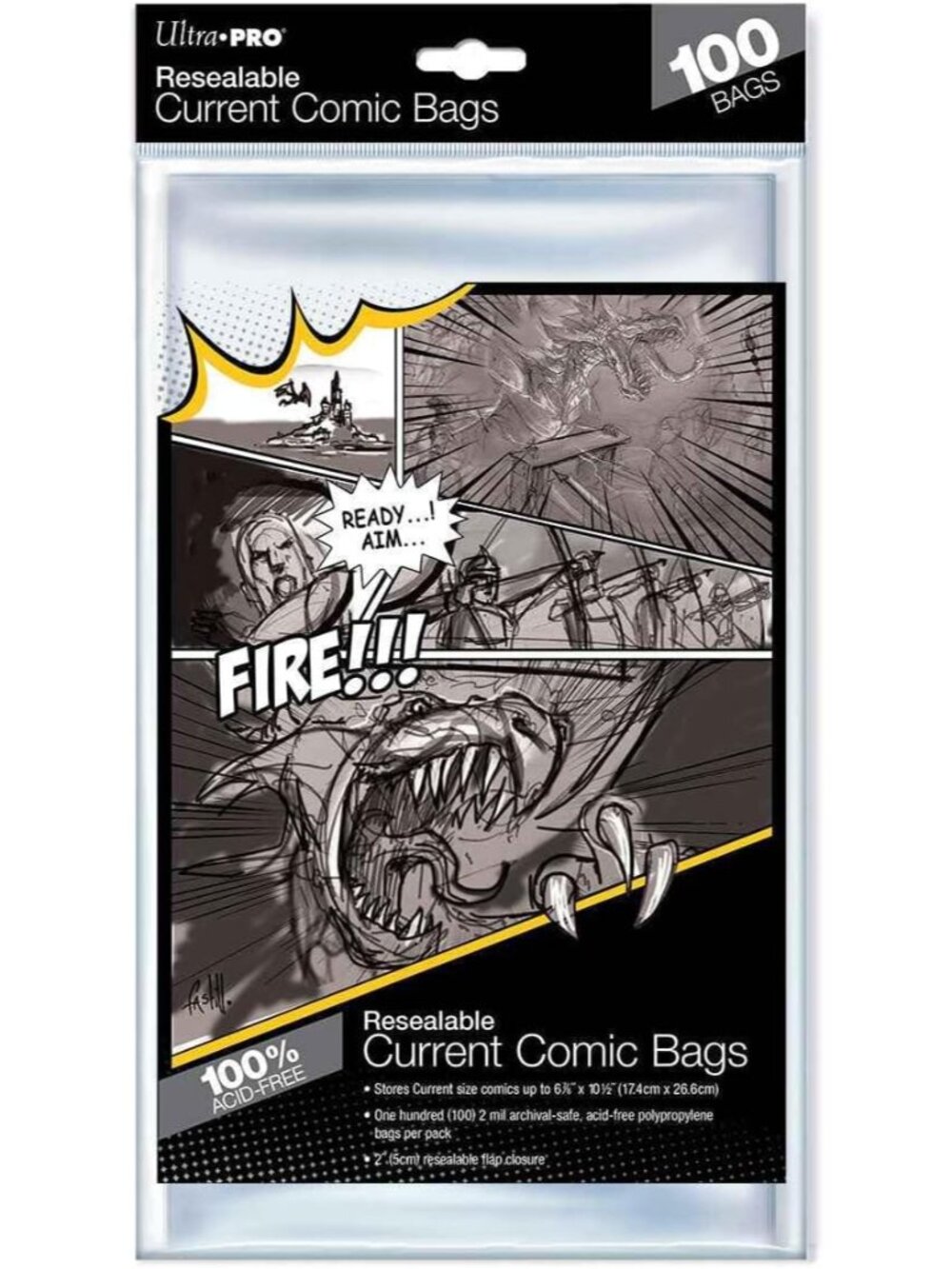 Resealable Current Size Comic Bags – 2 Mil Clear Polypropylene Comic Book Sleeve